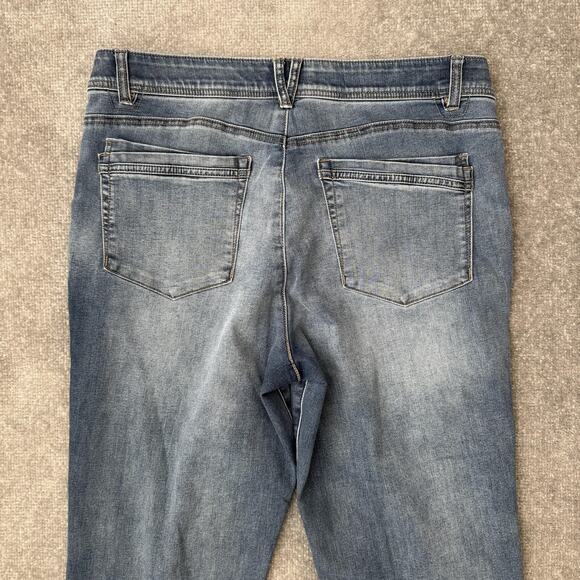 Democracy Jeans Womens 16 Blue Ab Technology Straight Leg Raw Hem Stretch Denim - Picture 10 of 11